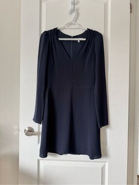 WAYF navy crepe mini dress